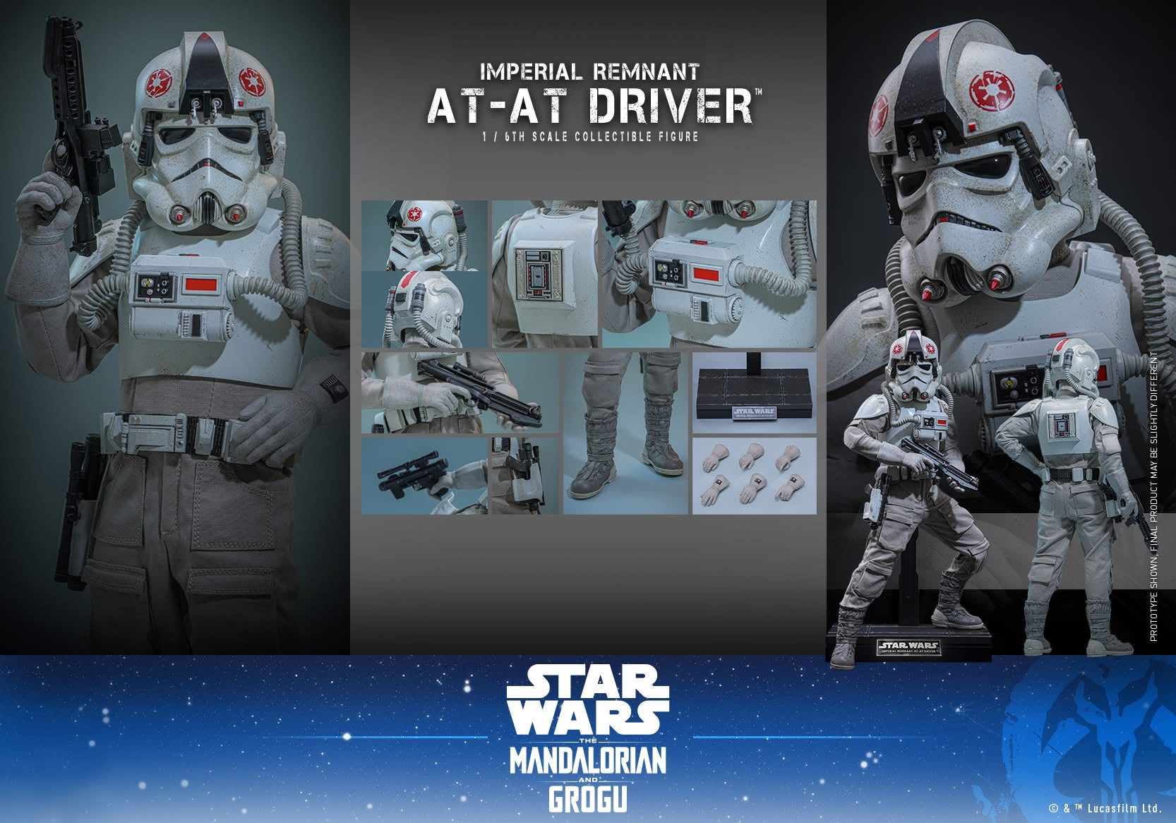 Hot Toys Star Wars: The Mandalorian & Grogu™ Imperial Remnant At-at Driver™ 1/6th Scale Collectible Figure MMS845