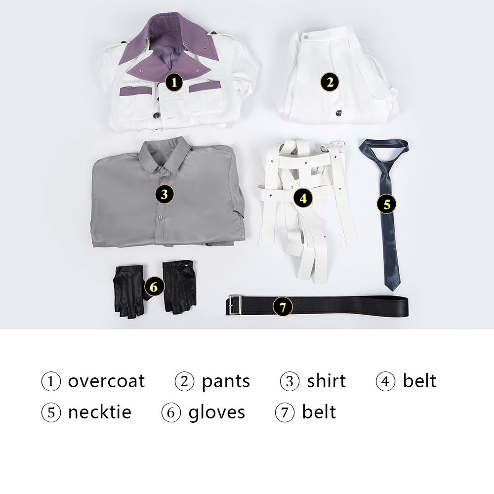 Final Fantasy VII Revelation Rufus Shinra President White Suit Cosplay Costume