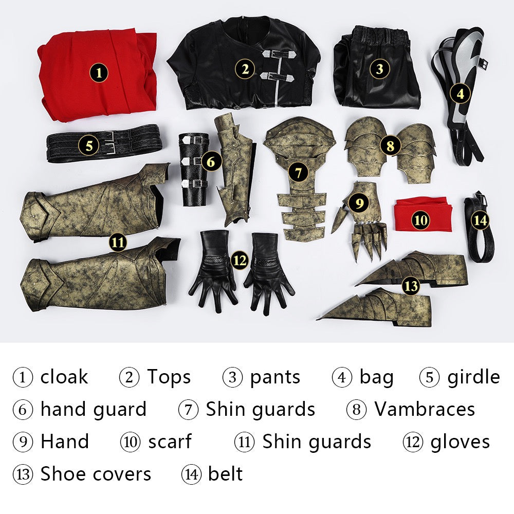 Final Fantasy VII Revelation Vincent Valentine Full Set Outfit Cosplay Costume