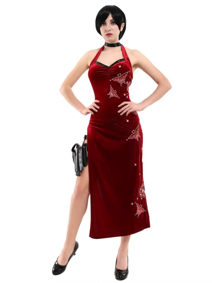 Resident Evil Ada Wong Cosplay Qipao Game Costume Outfit