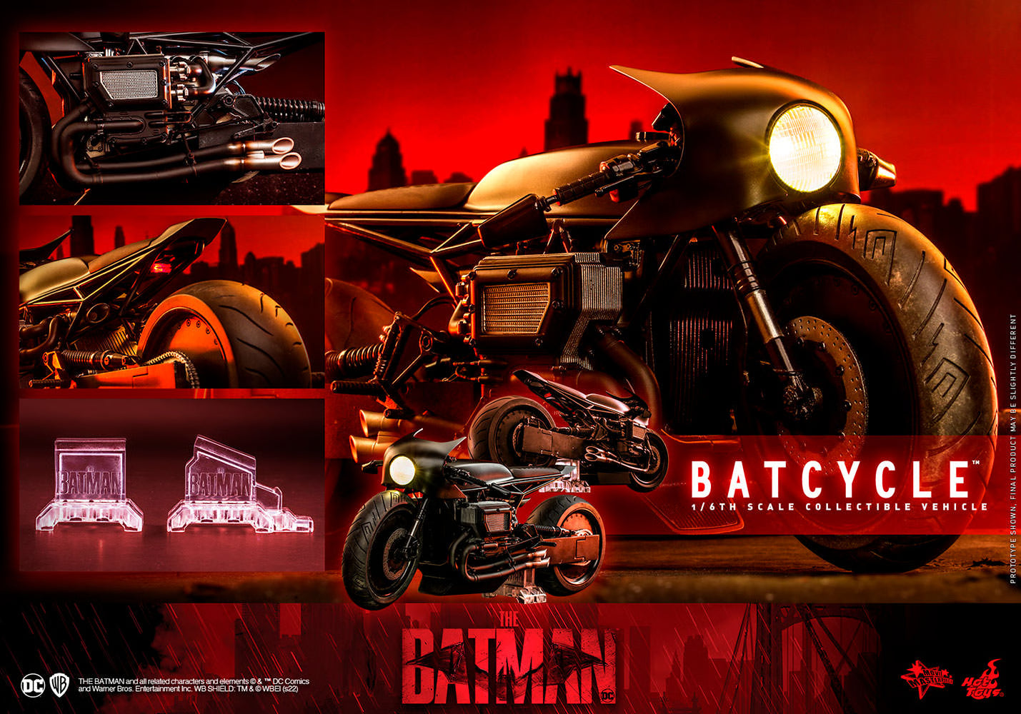 Hot Toys DC–DC The Batman Batcycle MMS642 1/6 Scale Figure