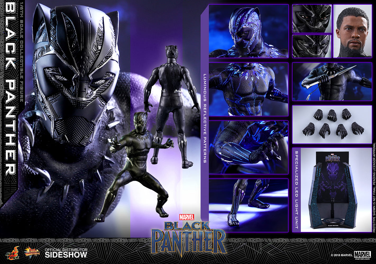 Hot Toys The Black Panther–The Black Panther T’Challa MMS470 1/6 Scale Figure