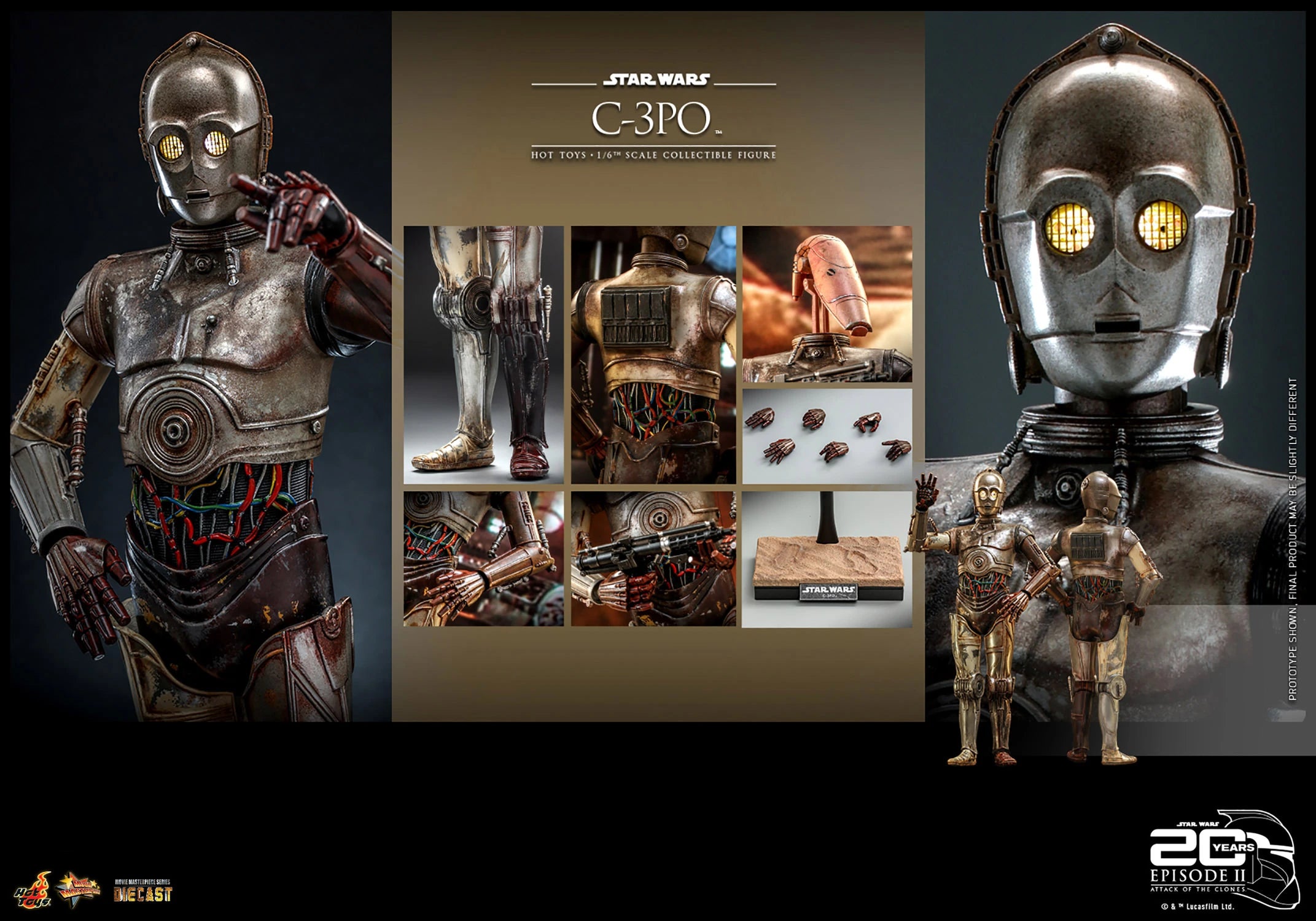 Hot Toys Star Wars-Star Wars Attack of the Clones C3PO MMS650D46 1/6 Scale Figure