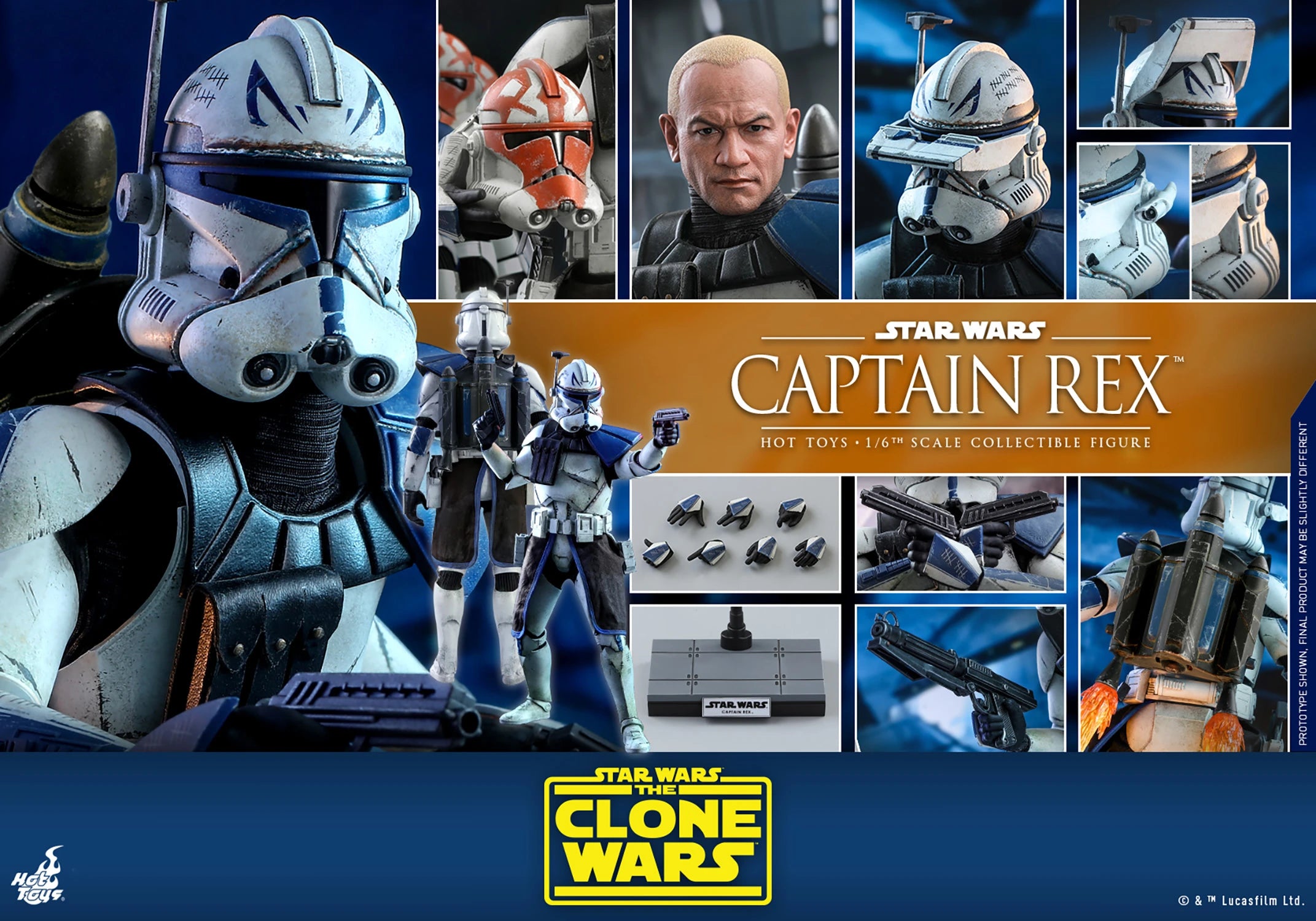 Hot Toys Star Wars–Star Wars The Clone Wars Captain Rex TMS018 1/6 Scale Figure