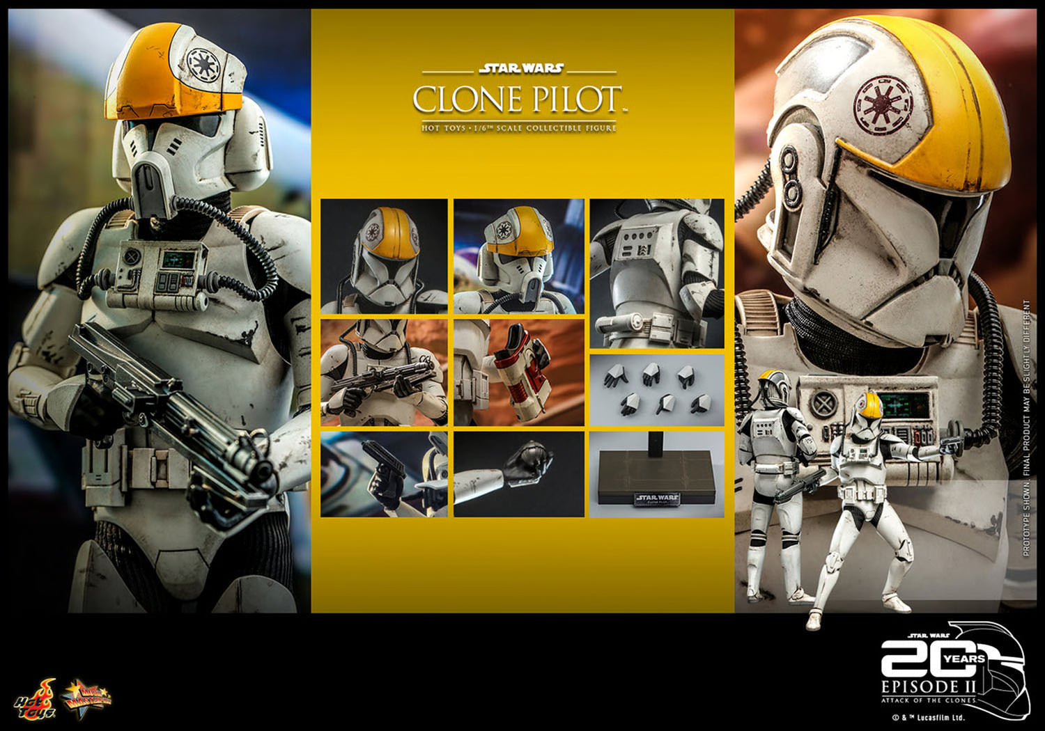 Hot Toys Clone Pilot Hot Toys Star Wars II : Attack of the Clones MMS648 1/6 Scale Figure