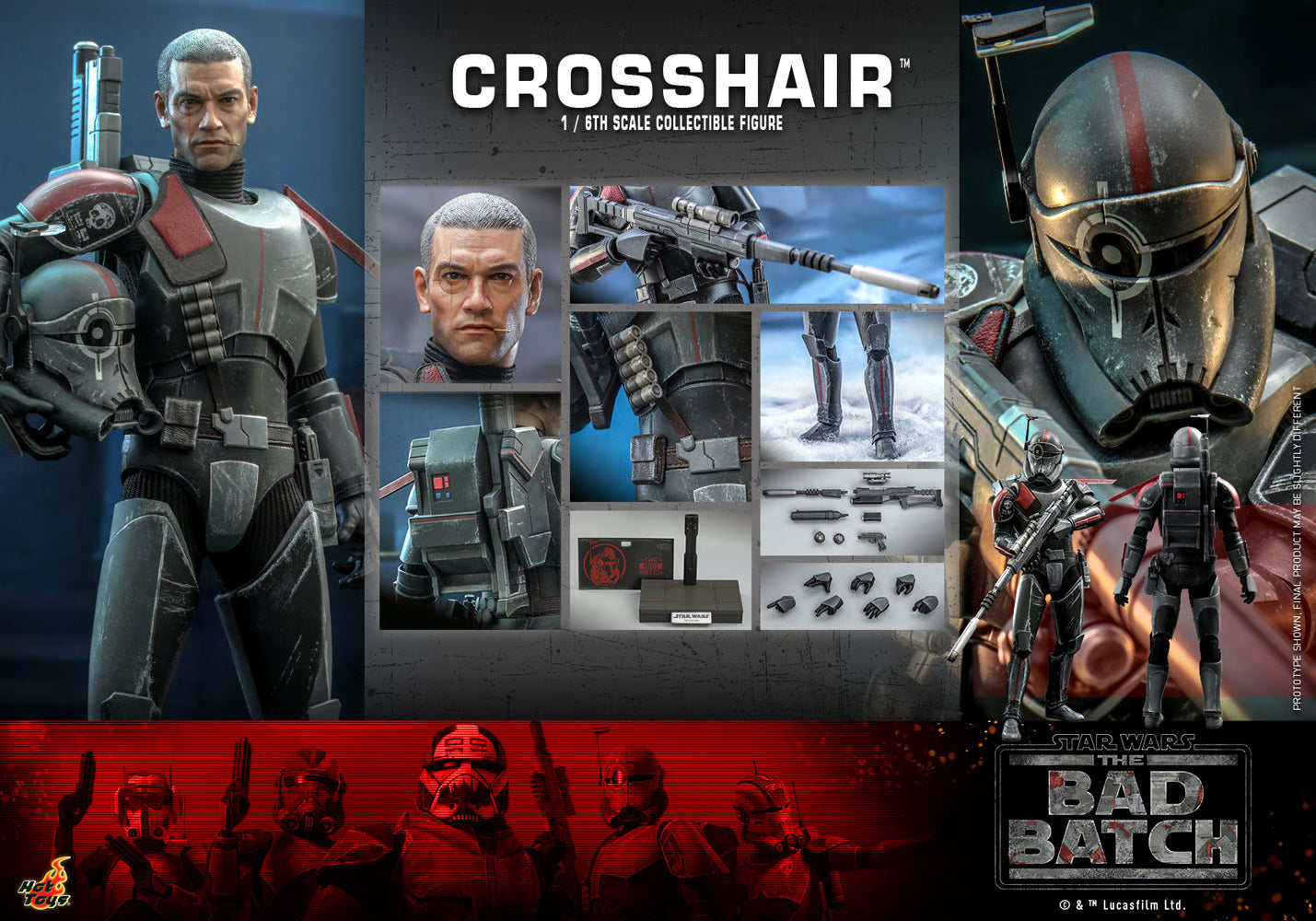 Hot Toys Star Wars–Star Wars The Bad Batch Crosshair TMS087 1/6 Scale Figure