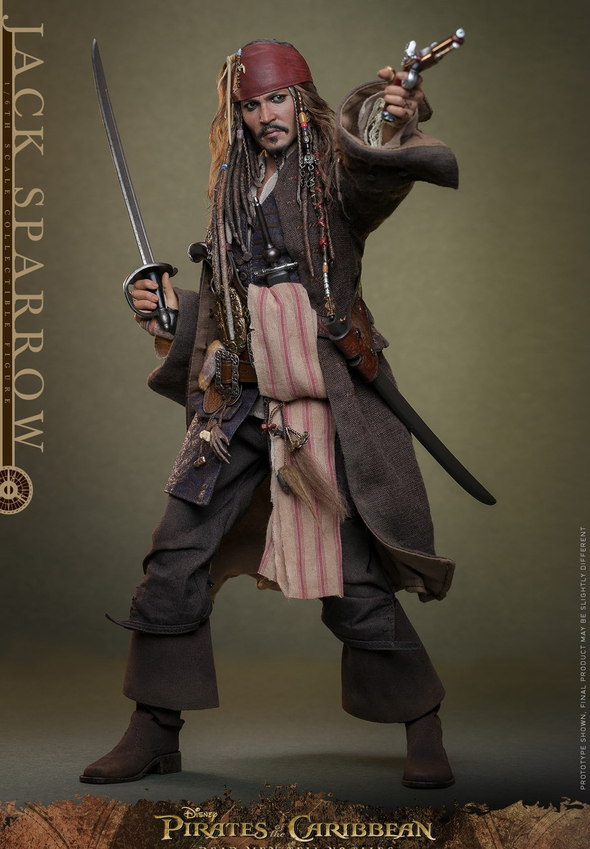 Hot Toys Pirates of the Caribbean–Pirates of the Caribbean: Dead Men Tell No Tales Jack Sparrow DX38 1/6 Scale Figure