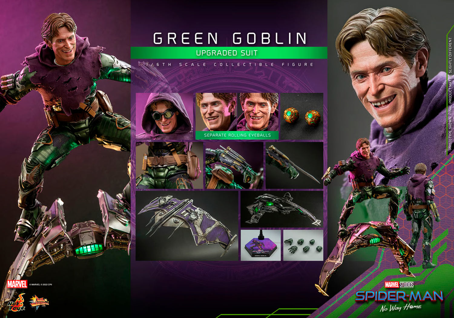Hot Toys Spiderman – Spiderman No Way Home Green Goblin Upgraded Suit mms674 1/6 Scale Figure
