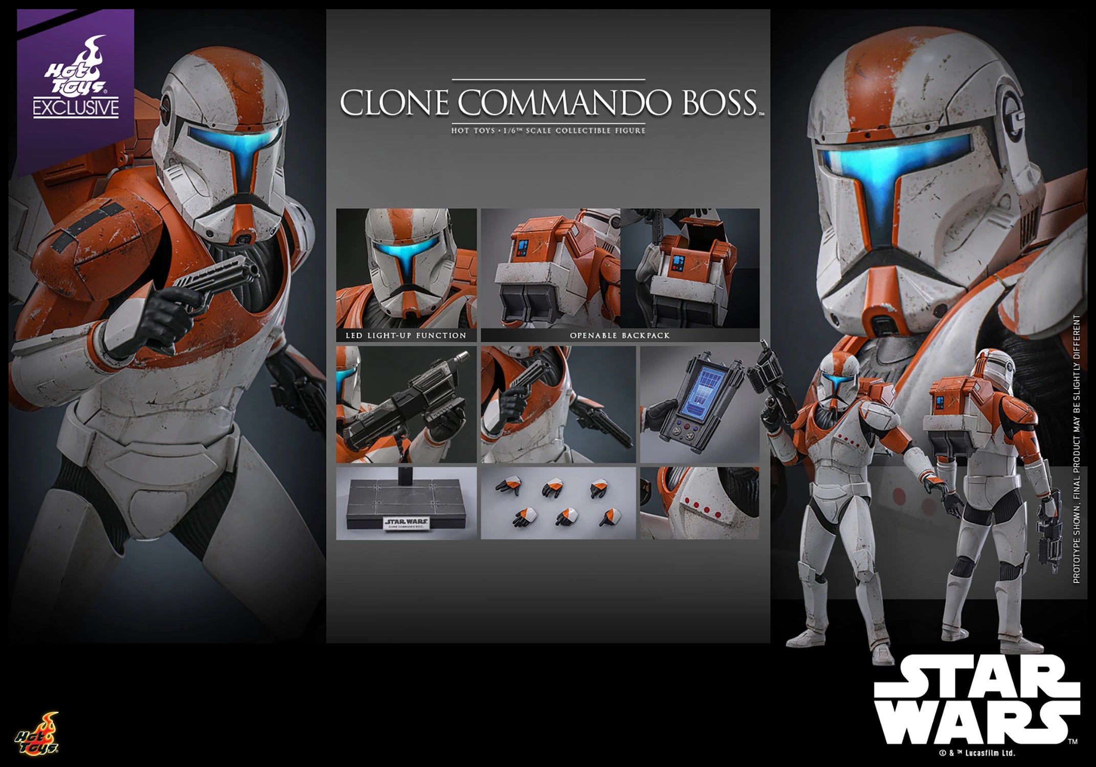 Hot Toys Clone Commando Boss Star Wars: The Clone Wars TMS151 1/6 Scale Figure