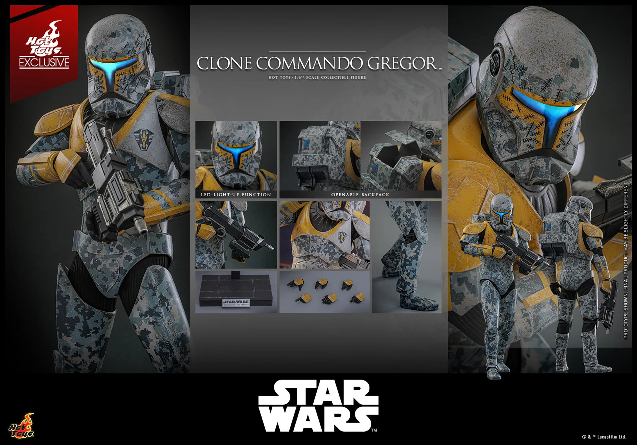 Hot Toys Clone Commando Gregor Hot Toys Star Wars: The Clone Wars TMS155 1/6 Scale Figure