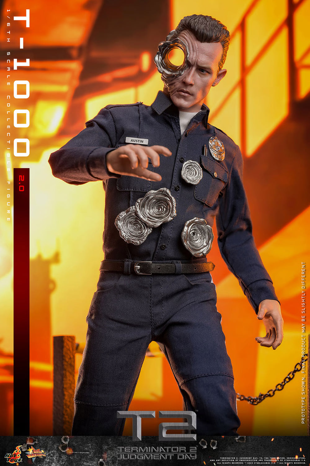 Hot Toys Terminator-Terminator 2 Judgement Day T1000 (2.0) MMS774 1/6 ...