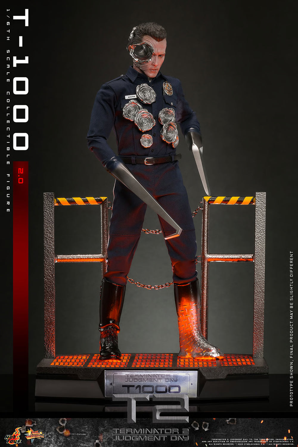 Hot Toys Terminator-Terminator 2 Judgement Day T1000 (2.0) MMS774 1/6 ...