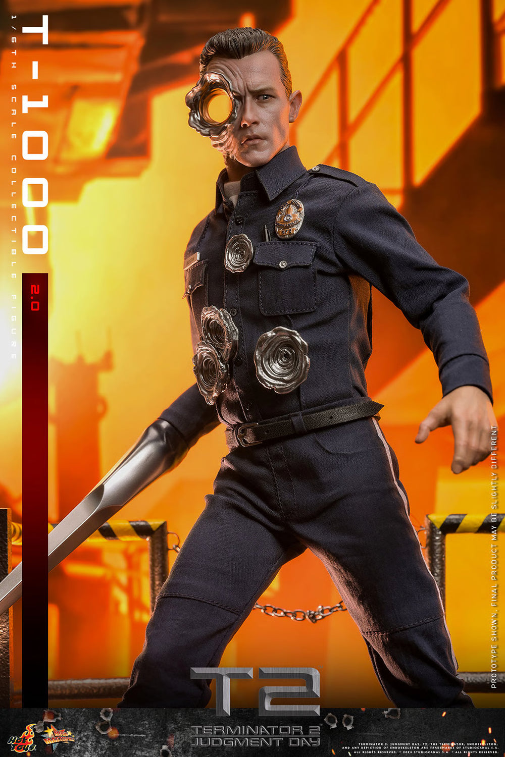 Hot Toys Terminator-Terminator 2 Judgement Day T1000 (2.0) MMS774 1/6 ...
