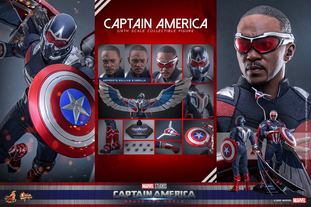 Hot Toys Captain America: Brave New World 1/6th Scale Captain America Collectible Figure 1/6 Scale Figure MMS779