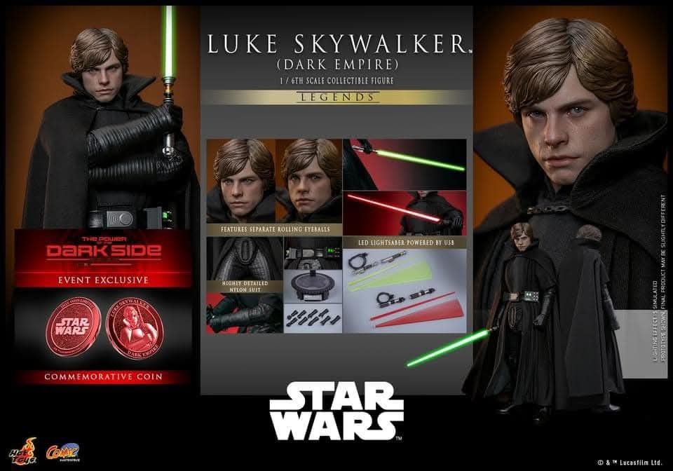 Hot Toys Star Wars Dark Empire Luke Skywalker Artisan Edition 1/6 Scale Collectible Figure Exclusive Edition with Exclusive Coin CMS020AE