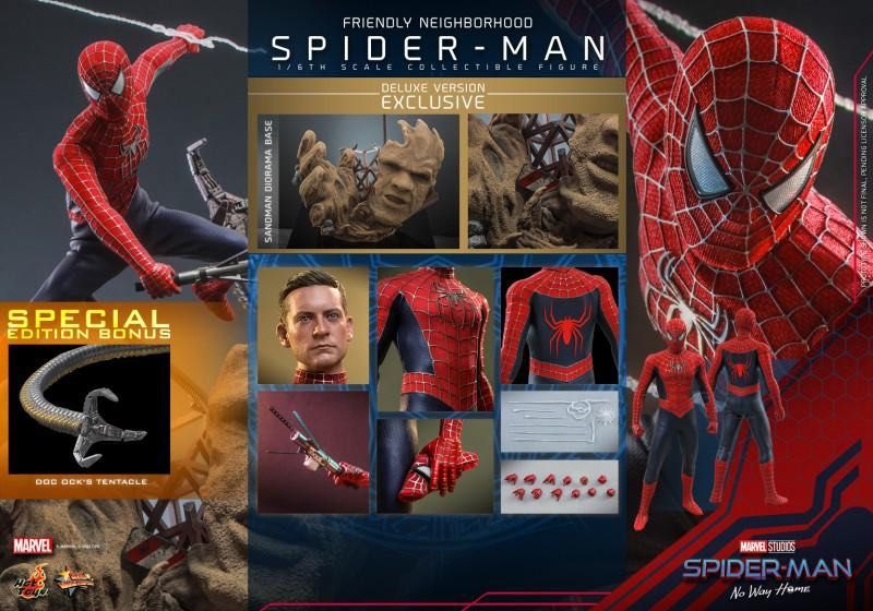 Hot Toys Spiderman No Way Home Friendly Neighborhood Spiderman Collectible Figure Deluxe Version 1/6 Scale Collectible Figure MMS662