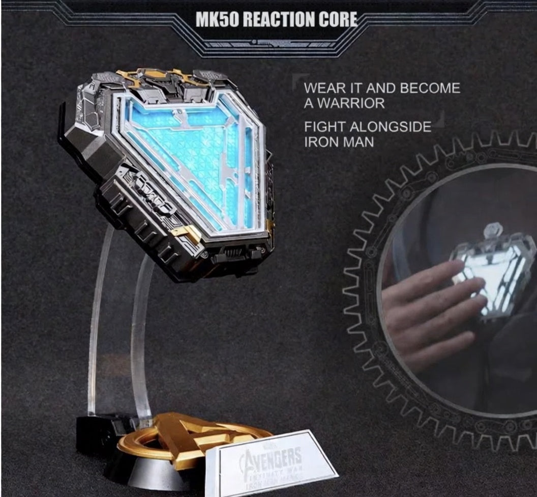 Iron Man Ark Reactor 1:1 Scale Wearable Replica with Magnetic Mount & LED Light