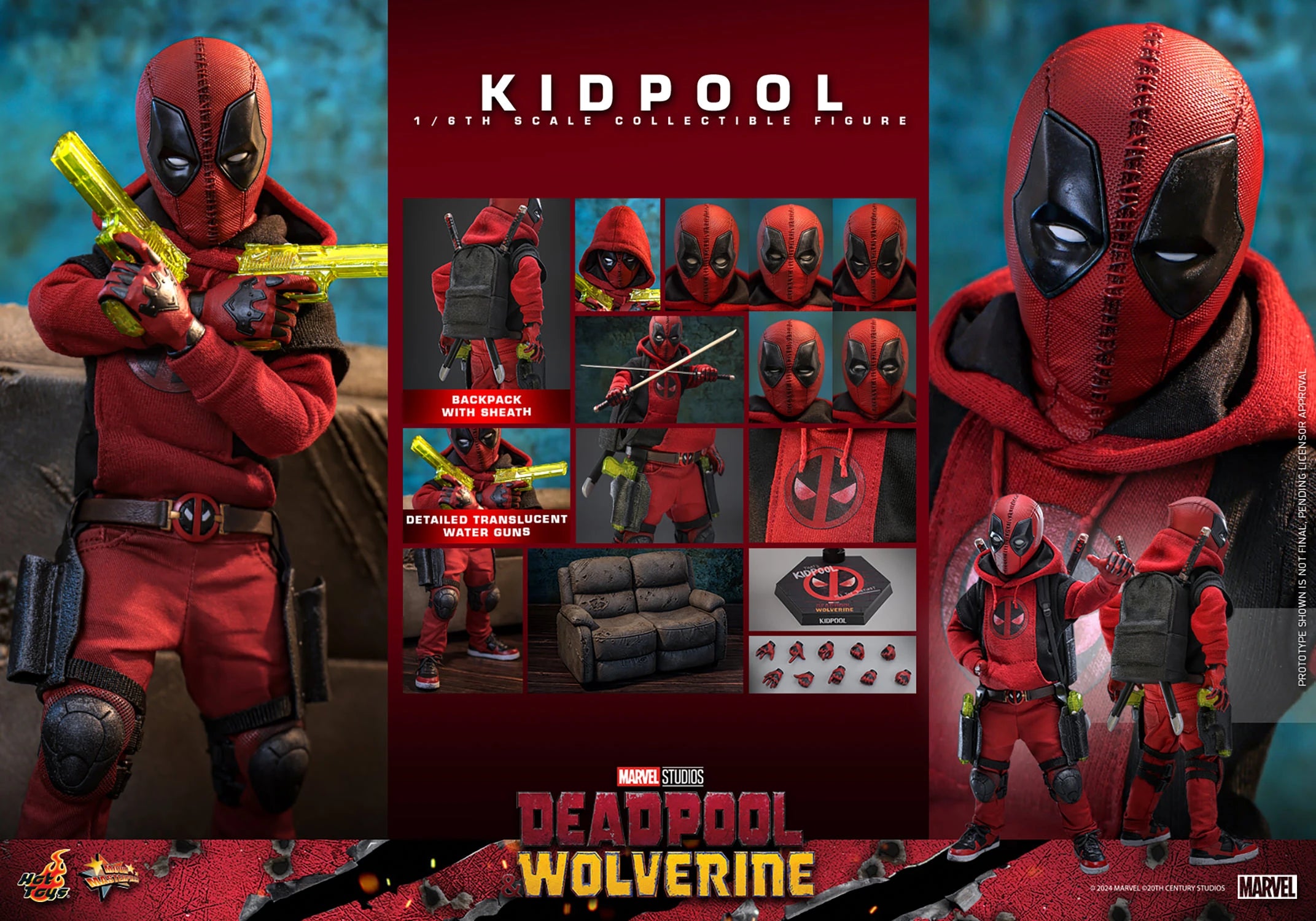 Hot Toys Kidpool Hot Toys Deadpool & Wolverine MMS763 1/6 Scale Figure