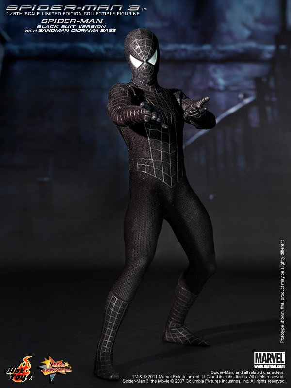 Hot Toys Spider Man Black Suit Version Hot Toys Spider-Man 3 MMS165 1/6 Scale Figure