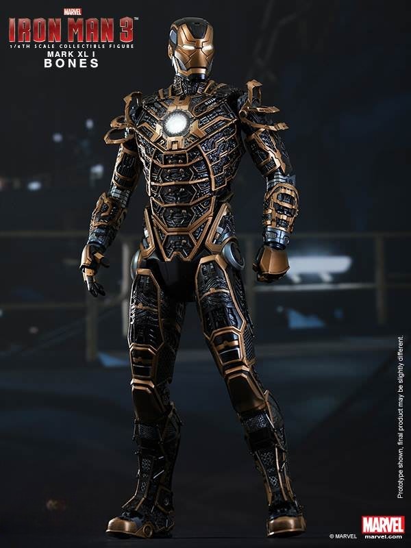 Hot Toys Iron Man-Iron Man 3 Mark XLI Bones Armor MMS251 1/6 Scale Figure