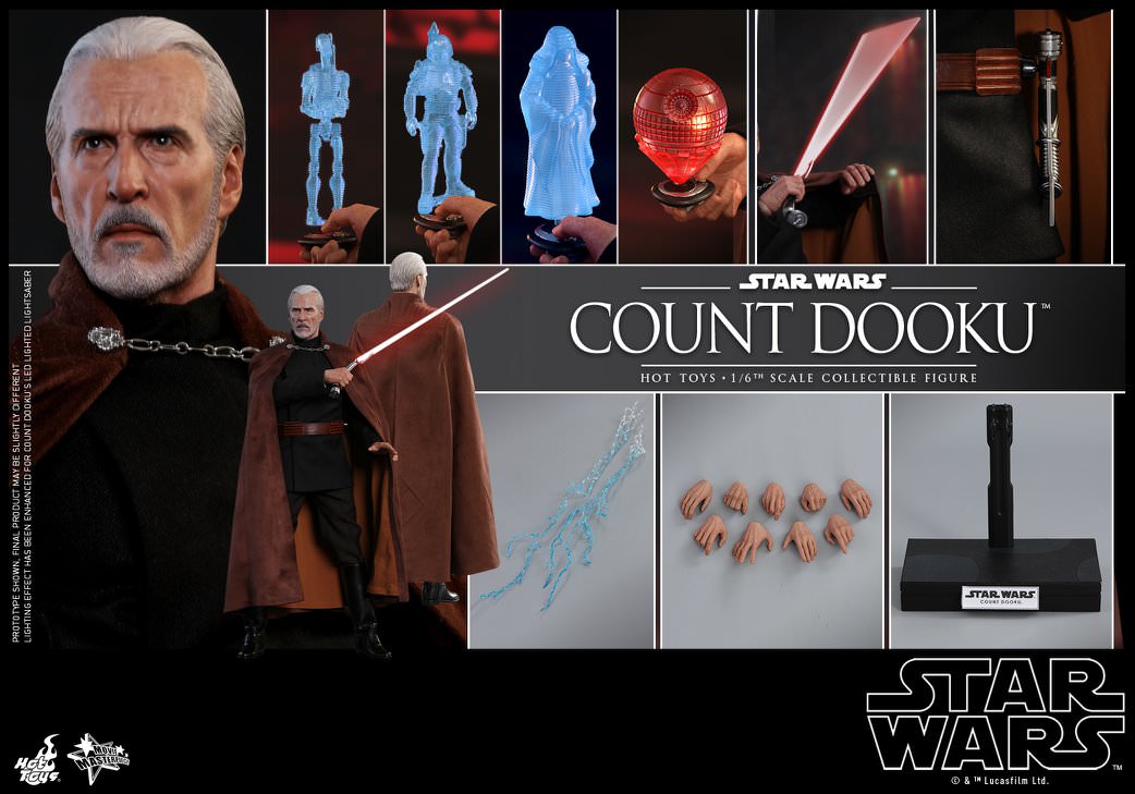Hot Toys Star Wars–Star Wars Attack of the Clones Count Dooku MMS496 1/6 Scale Figure