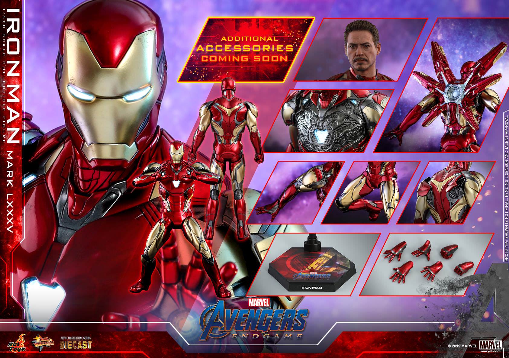 Hot toys Avengers Endgame Iron Man Mark 85  1/6 Scale Figure (Updated Headsculpt /First VersionHeadsculpt )MMS528D30