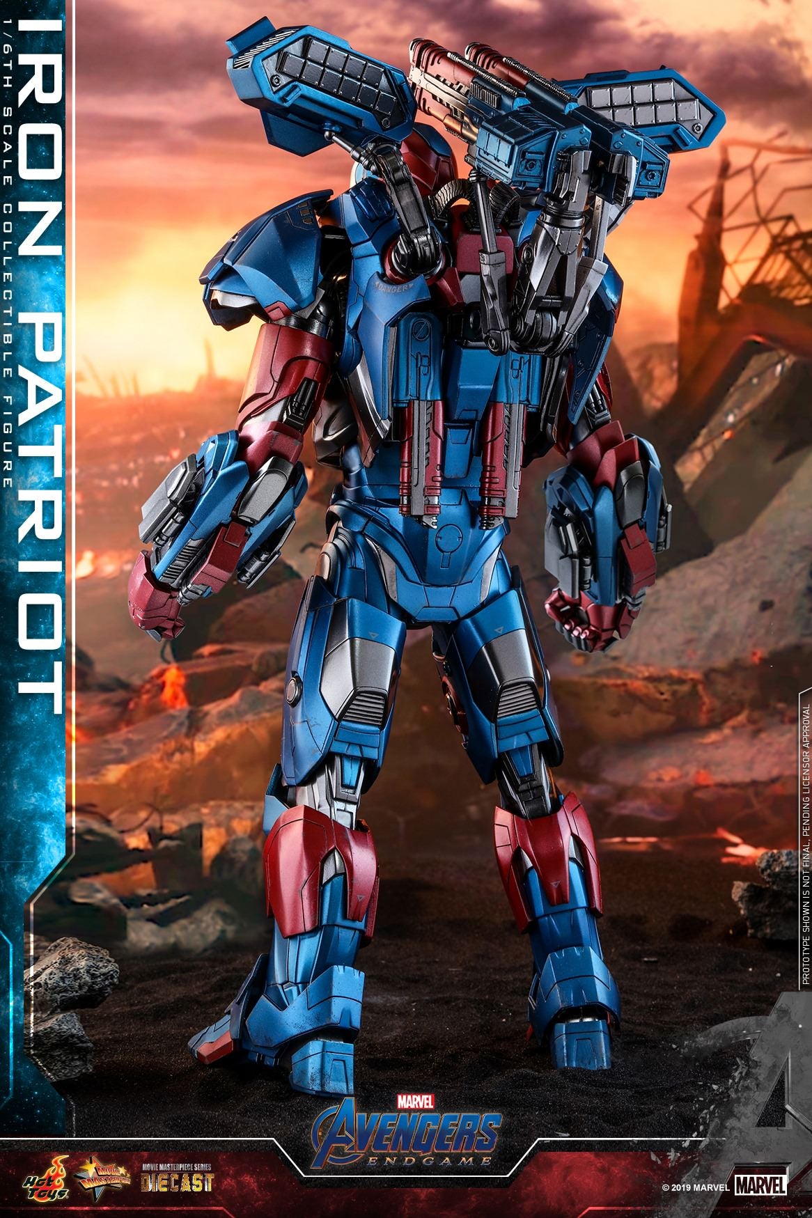 Hot Toys Avengers–Avengers Endgame Iron Patriot MMS547 1/6 Scale Figure