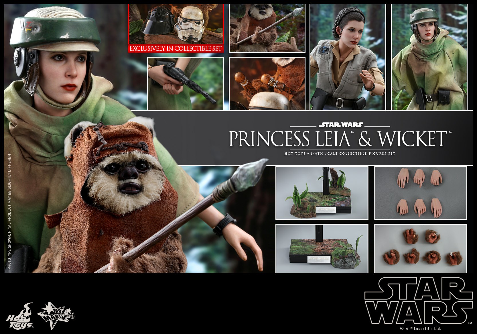 Hot Toys Princess Leia & Wicket Hot Toys Star Wars : ROTJ  MMS551 1/6 Scale Figure