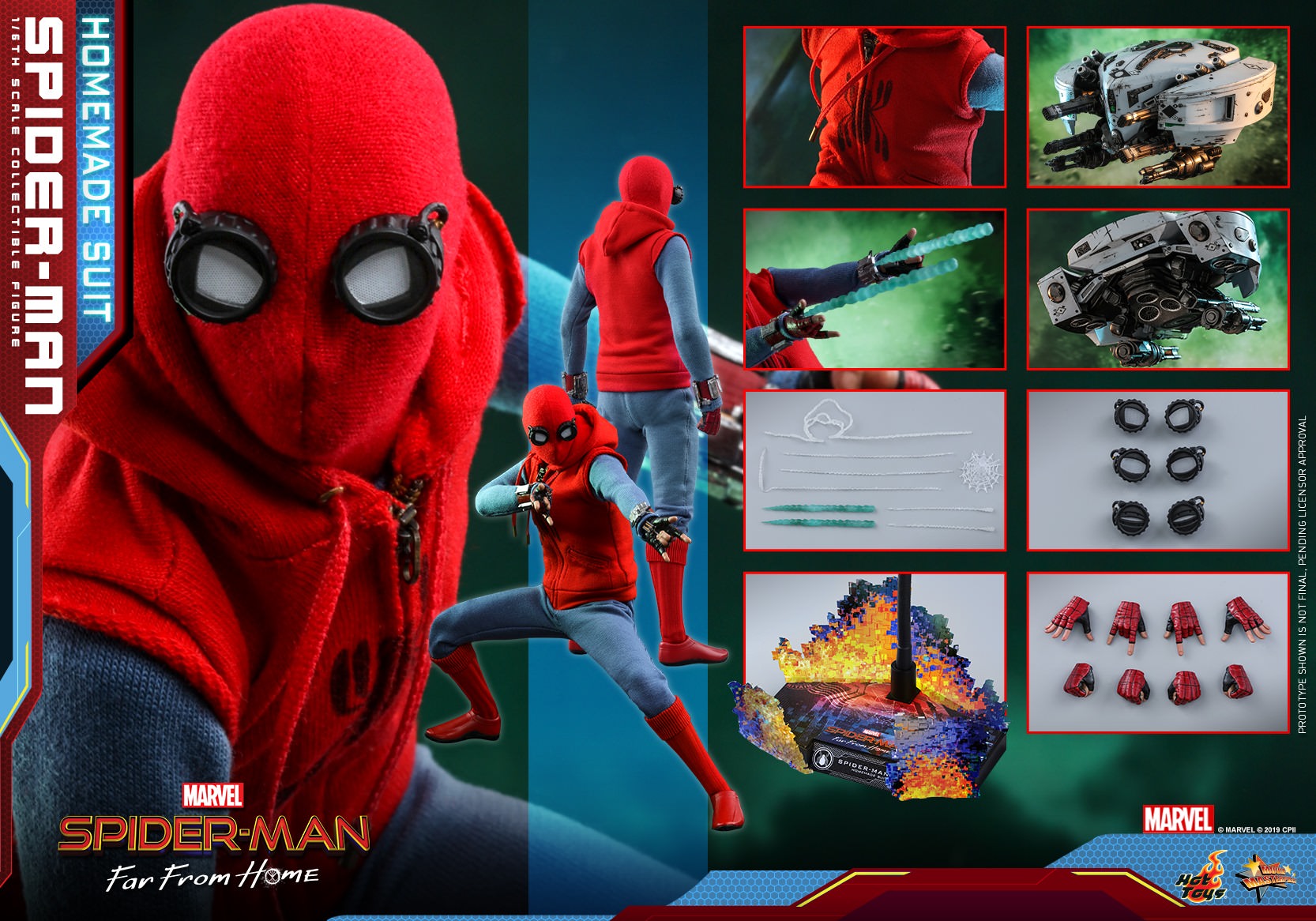 Hot Toys Spiderman-Spiderman Homemade Suit MMS552 1/6 Scale Figure