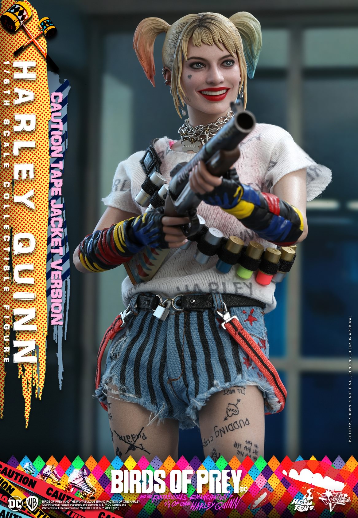 Hot Toys Harley Quinn (Caution Tape Jacket) Hot Toys Birds of Prey MMS566 1/6 Scale Figure
