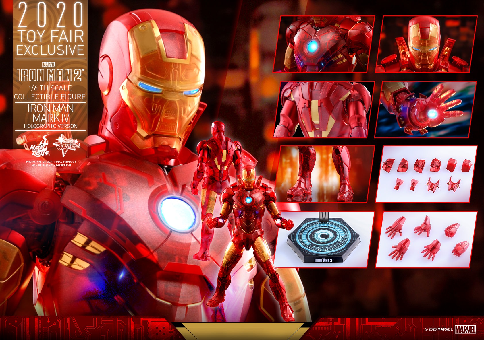 Hot Toys Mark IV Holographic Version Hot Toys Iron Man 2 MMS568 1/6 Scale Figure