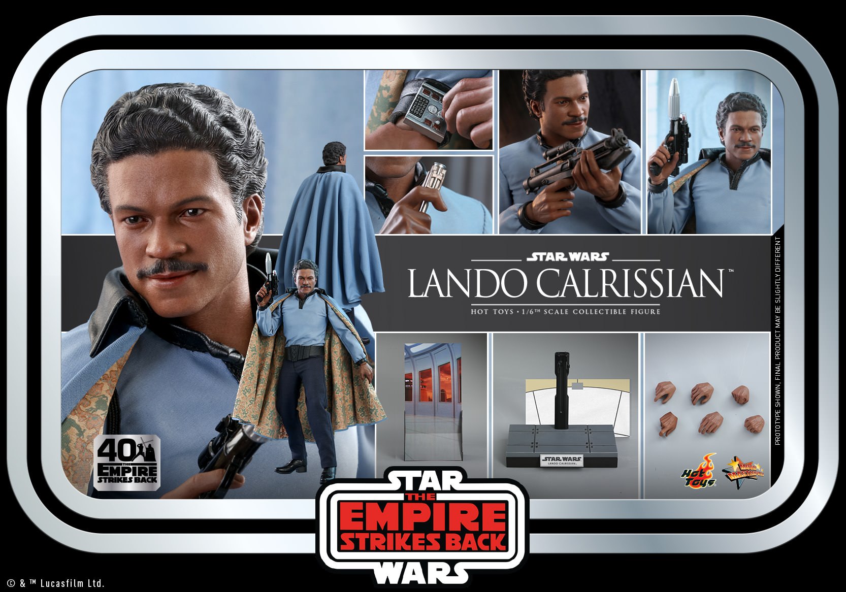 Hot Toys Lando Calrissian (40th Anniv) Hot Toys Star Wars V : TESB MMS588 1/6 Scale Figure
