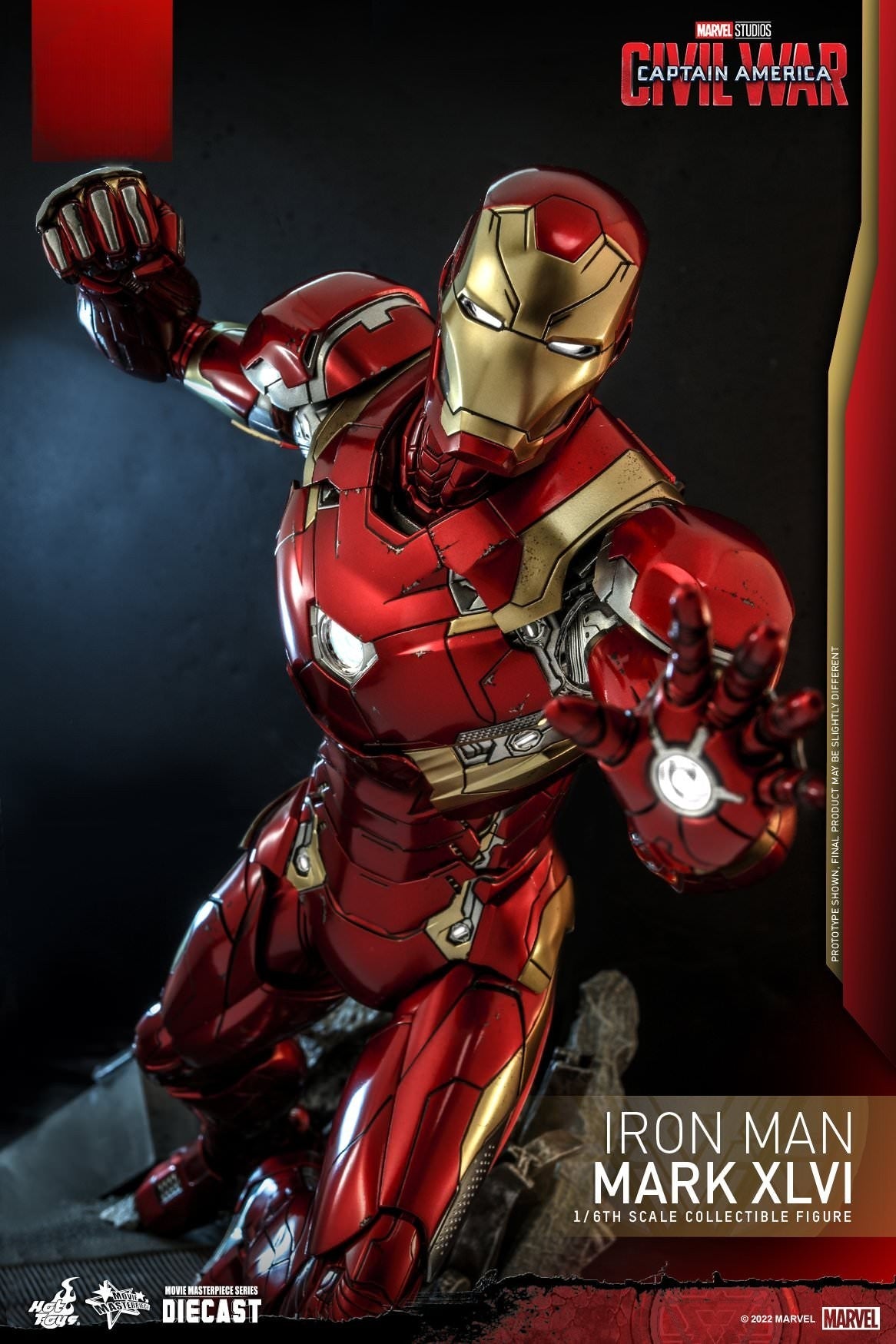 Hot Toys Captain America-Captain America Civil War Iron Man Mark XLVI MMS608 1/6 Scale Figure