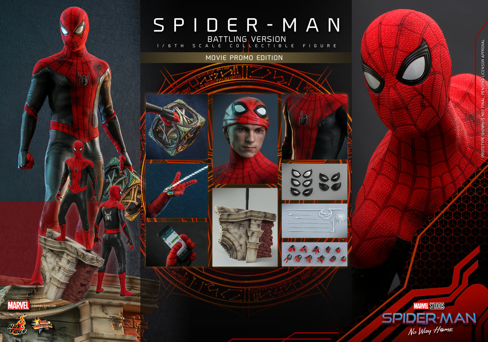 Hot Toys Spider-Man : No Way Home – Battling Version MMS625 1/6 Scale Figure