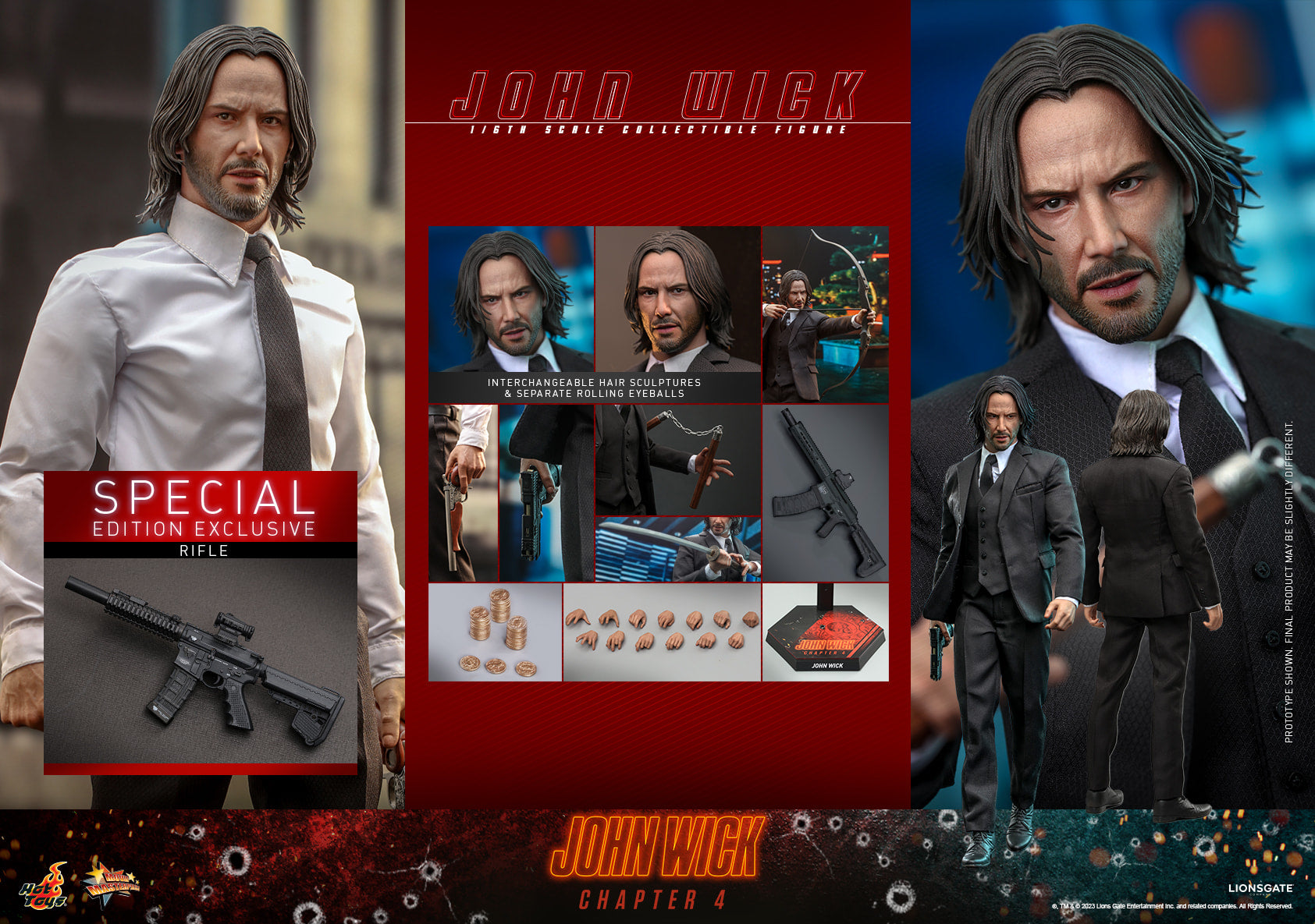 Hot Toys John Wick Chapter 4 –  John Wick MMS729 1/6 Scale Figure