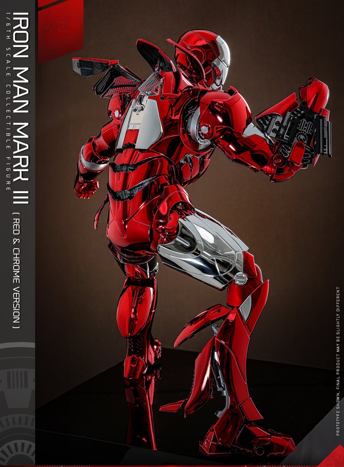 Hot Toys Iron Man-Iron Man Mark III Red & Chrome MMS744 1/6 Scale Figure