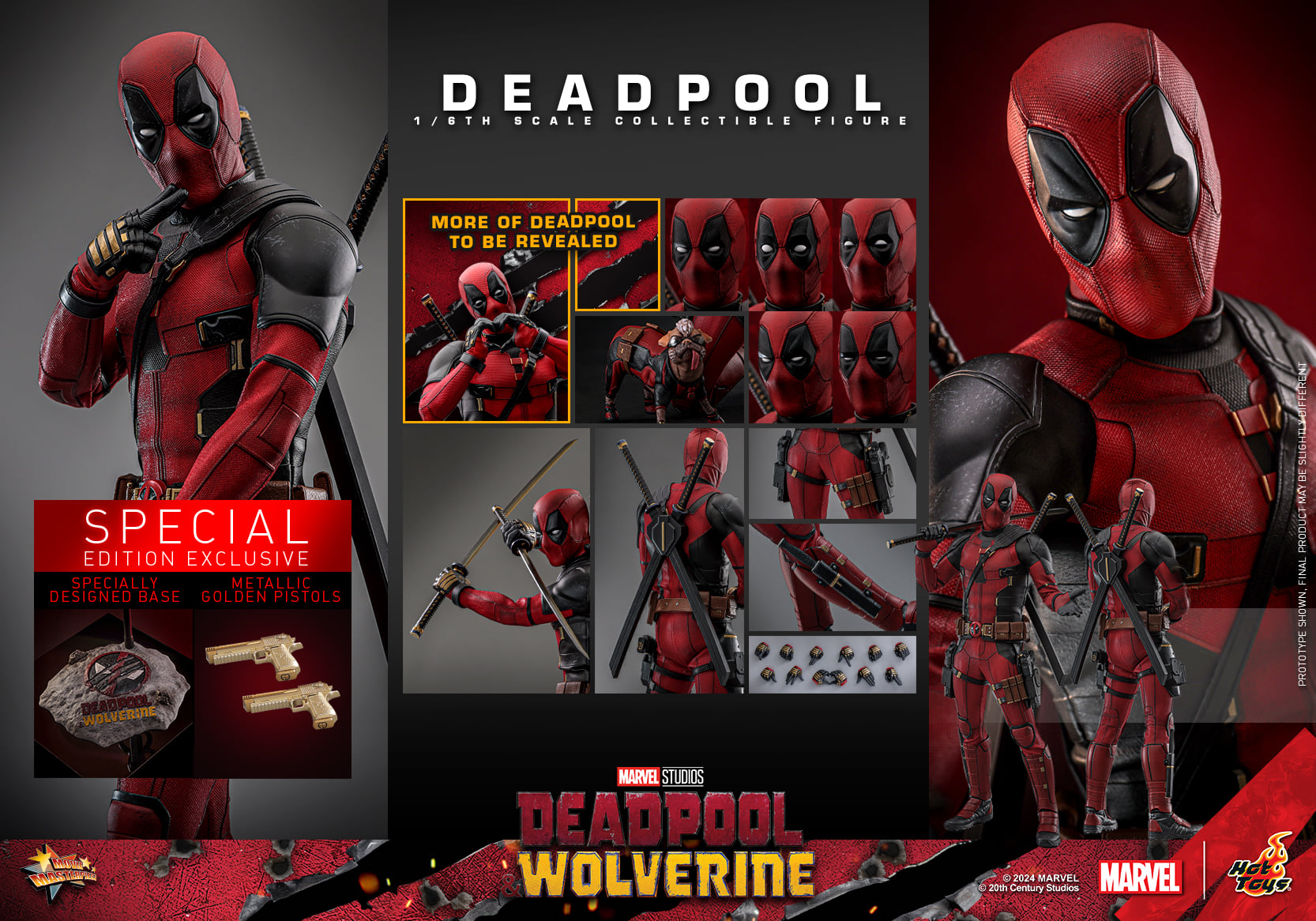 Hot Toys Marvel Deadpool and Wolverine Deadpool 1/6 Scale Collectible Figure MMS746