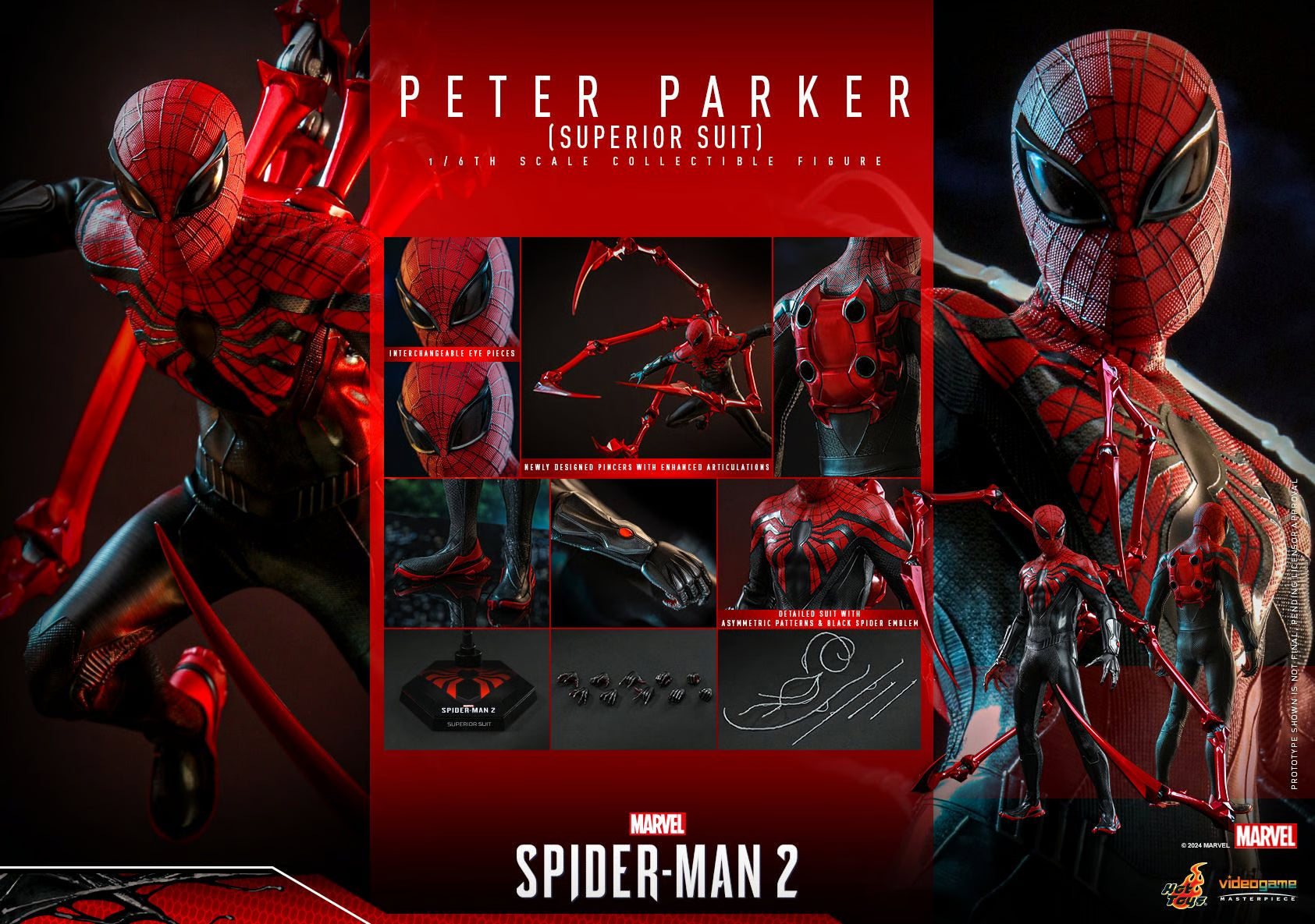 Hot Toys Marvel’s Spiderman 2 Peter Parker (Superior Suit) 1/6 Scale Collectible Figure VGM61