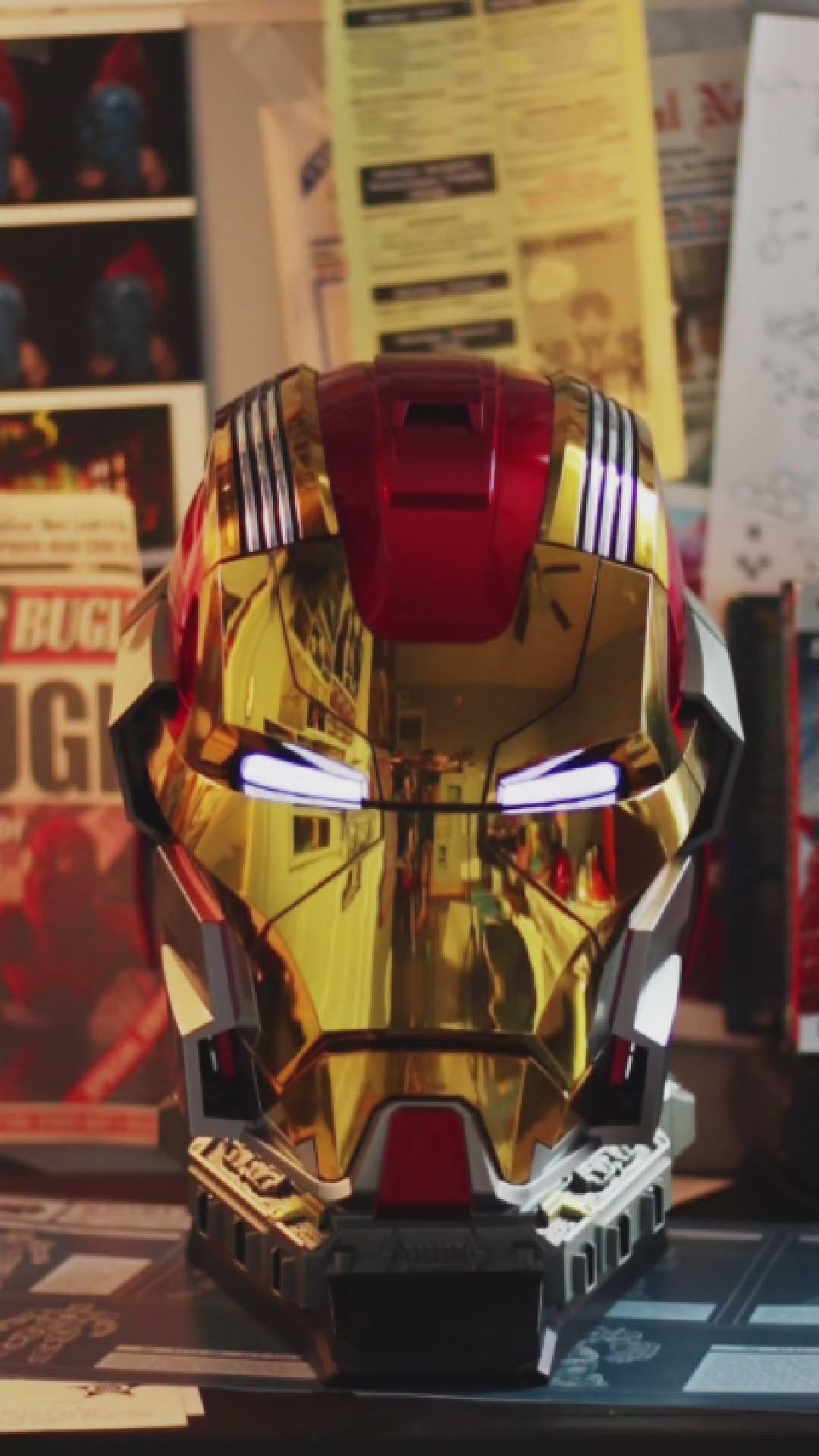 gold iron man helmet Iron Man Mark 17 Helmet Life Size Wearable Replica – StarCine Collectible