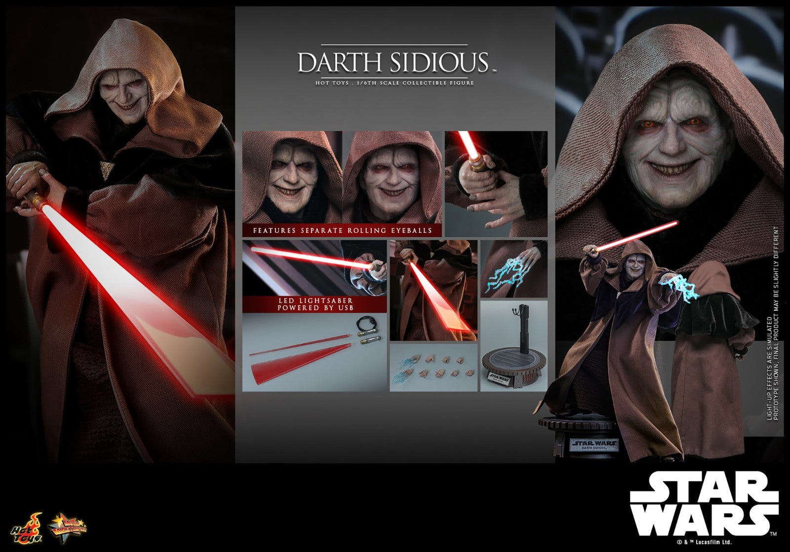 Hot Toys Darth Sidious Hot Toys Star Wars: Revenge of the Sith MMS745 1/6 Scale Figure