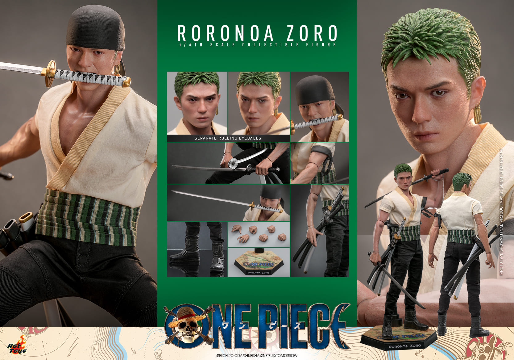 Hot Toys Roronoa Zoro Hot Toys One Piece TMS110 1/6 Scale Figure