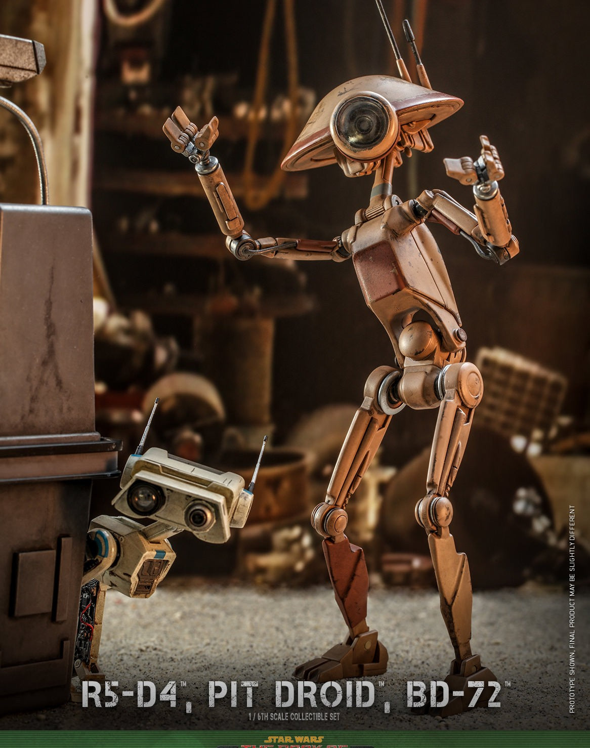 Hot Toys Star Wars -Star Wars The Book of Boba Fett R5-D4, Pit Droid, BD-72T TMS086 1/6 Scale Figure