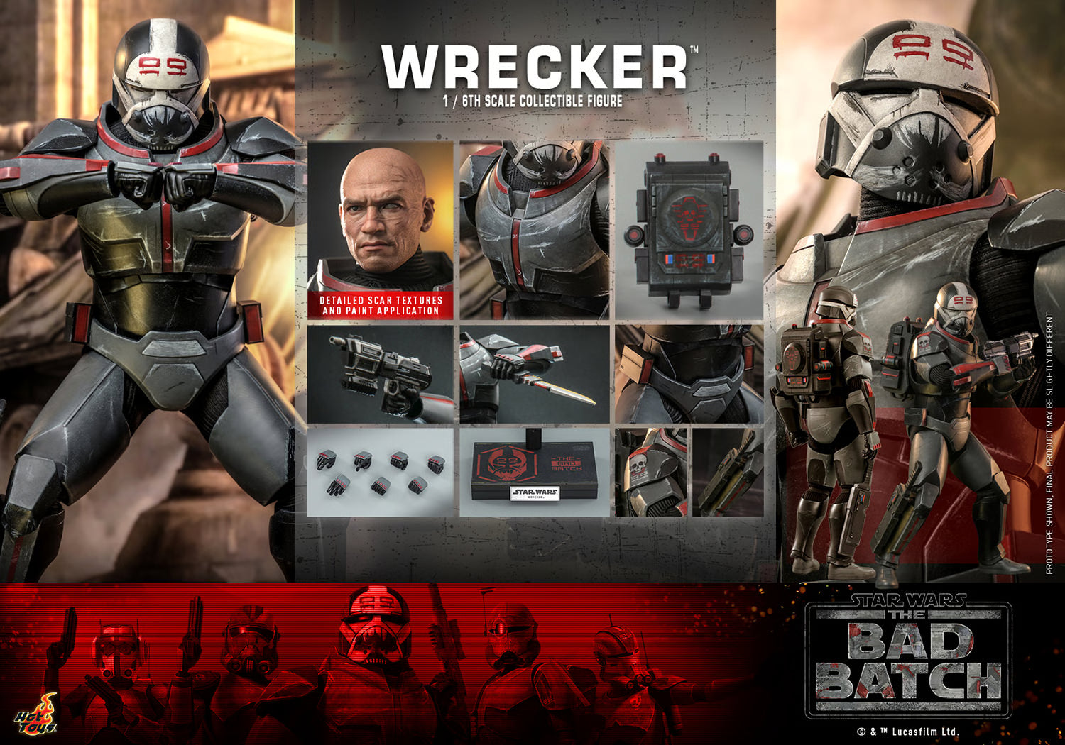 Hot Toys Star Wars–Star Wars The Bad Batch Wrecker TMS099 1/6 Scale Figure